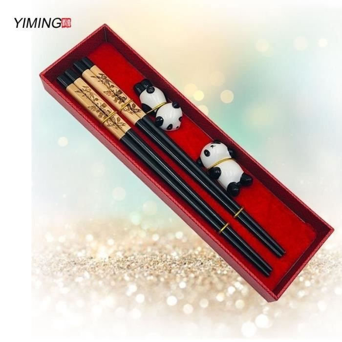 Kits suhi maki,YIMING coffret cadeau en bois motif panda, nouvel ensemble  de 2 paires de baguettes chinoises - Type 24CM - Cdiscount Maison