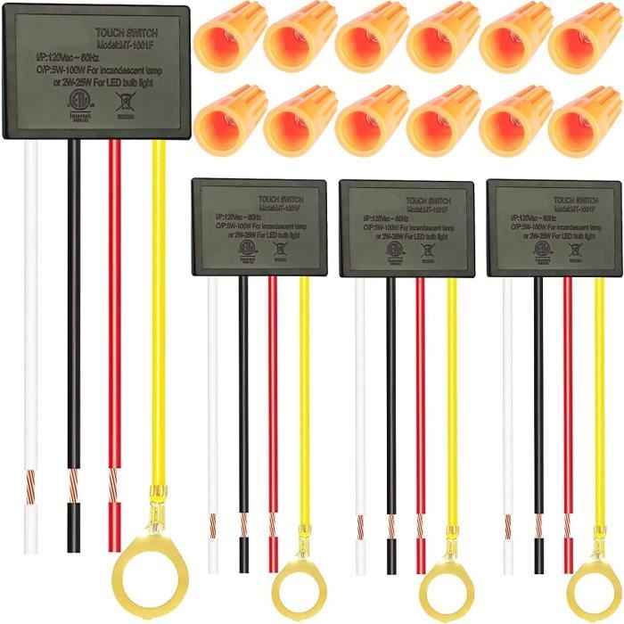 U412 Interrupteur De Lampe Tactile Interrupteur De Gradation Tactile À 3 ...