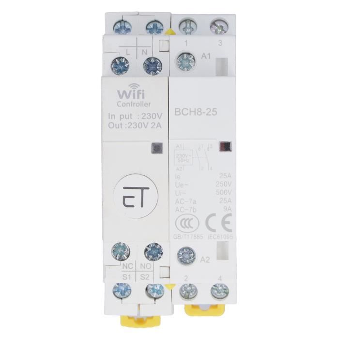Cikonielf Contacteur de commande Contacteur de contrôle WiFi 2NO
