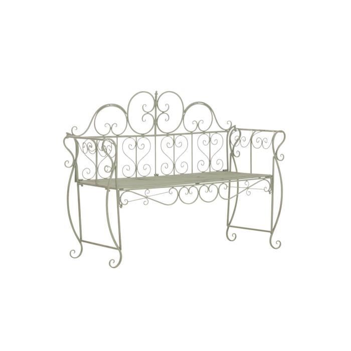 Banquette de jardin - CLP - MINNA - fer forgé laqué robuste - style nostalgique - 128 x 46 x 94 cm