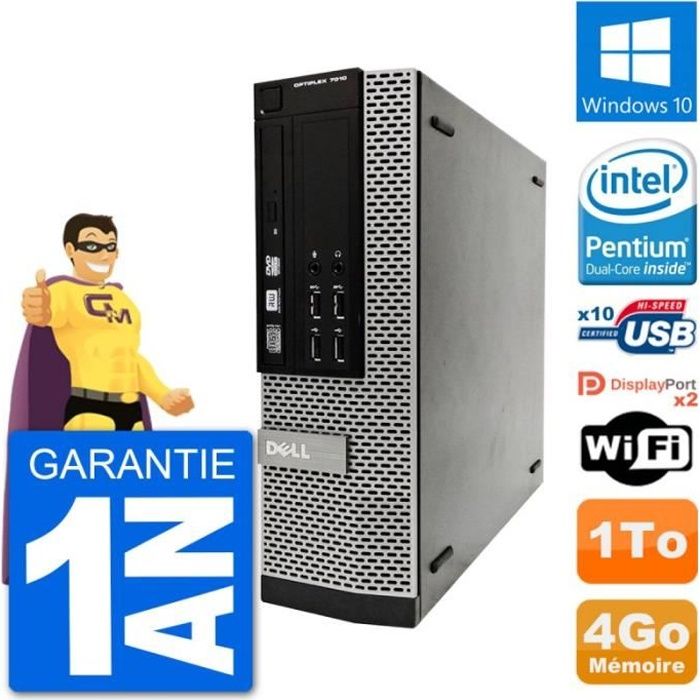 PC DELL Optiplex 9020 SFF Reconditionné - Pentium G3220, 16Go RAM, 1To, Windows 10