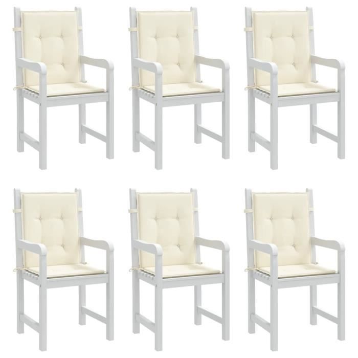 Coussins De Chaise RACE LEAF Lot De 6 - 40x40cm - Polyester Pour Intérieur/Extérieur