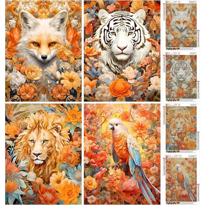 Kit Diamond Painting Per Bambini - 4 Disegni Animali Con Diamanti 5D Per Decorazione Casa - Foto 5