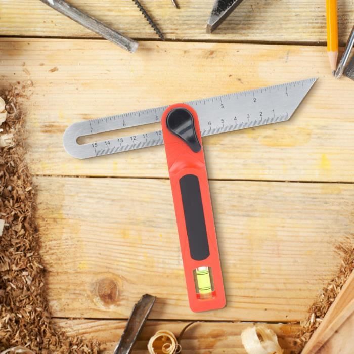 Rapporteur à Angle Réglable 30,5 Cm - équerre Coulissante Avec Niveau - Acier Inoxydable - Pour Mesure Et Traçage - 1