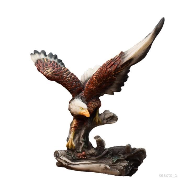 Statue Aigle En Résine Bronze Rétro - Ailes Déployées, Décoration Salon Et Bureau, Cadeau Pour Amateurs D'Oiseaux