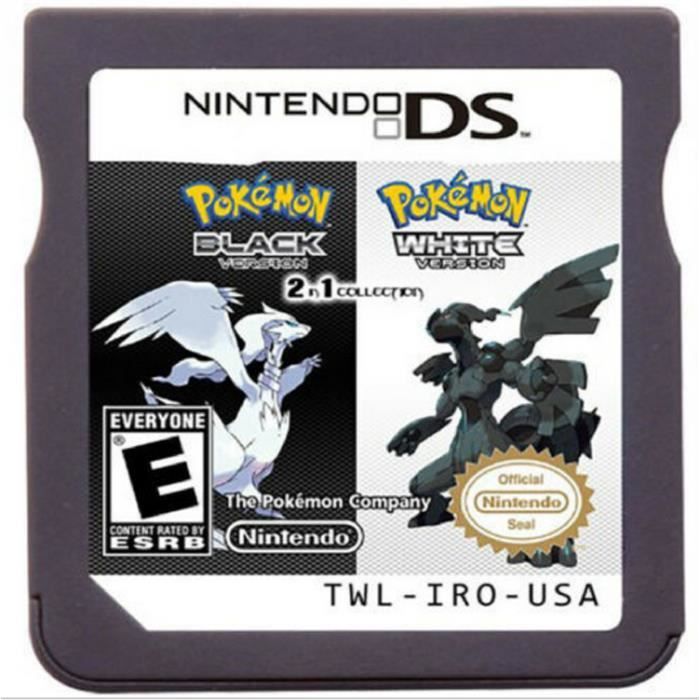 Carte De Cartouche De Jeu Video Pokemon White1 Black1 Pour Consoles Nintendo Ds 3ds 2ds Version Anglaise Cdiscount
