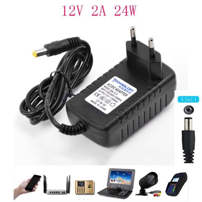 Adaptateur Secteur Universel 12V 2A 24W Avec Prise EU Et Port USB - Alimentation Pour Appareils Électroniques
