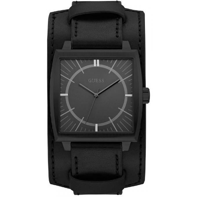 Montre guess w1036g3 montre bracelet cuir noir homme Noir