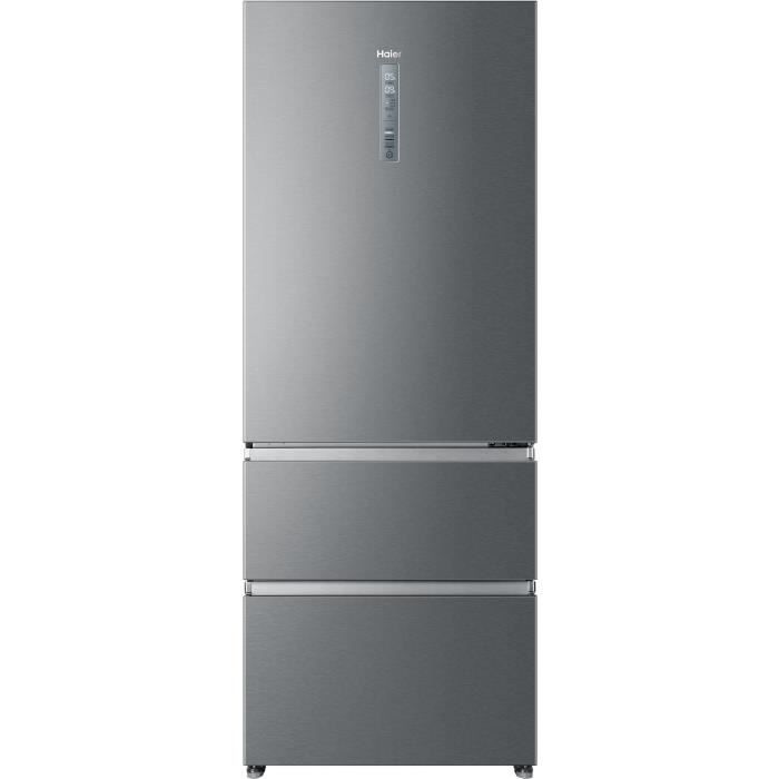 HAIER HTOPMNE7193 - Réfrigérateur combiné 3 portes 450L (310+140L) - Froid ventilé - L70xH190,6cm - 