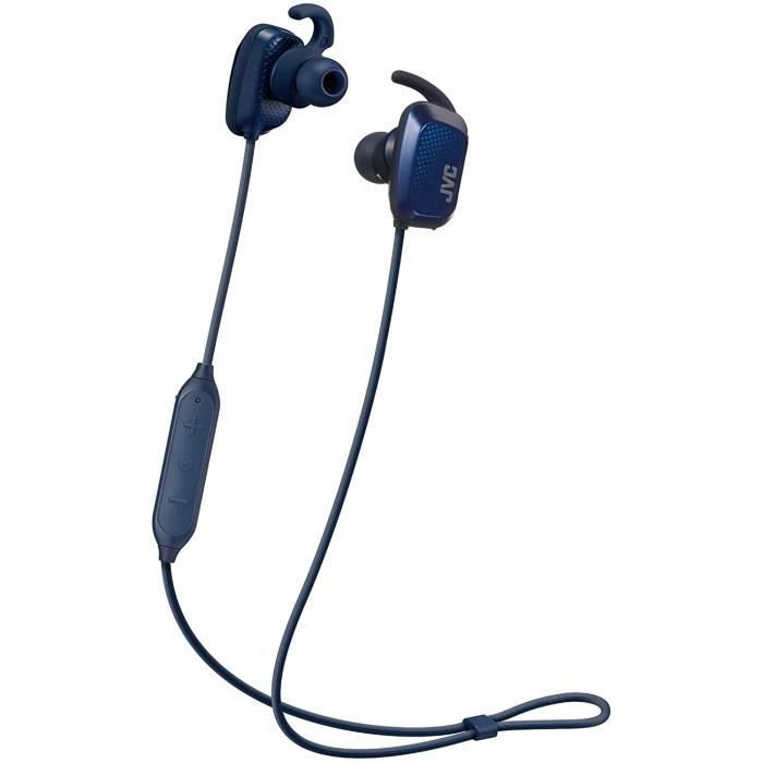 Ecouteurs sport bleus intra auriculaire sans fil JVC HAET65BVAE - vue 2