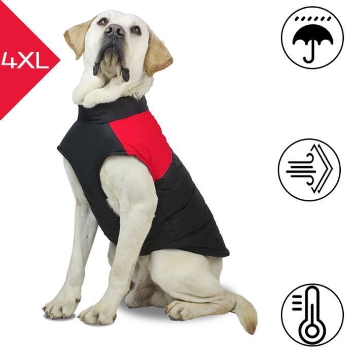 Comparer les prix de Manteau Chien, Coupe-vent et Imperméable Chaud Manteau Chien d'hiver,Mode Manteau pour Chien Petit Moyen Grands Chiens-Rouge XXXXL