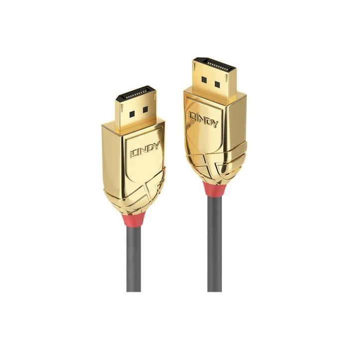 Lindy Gold Câble DisplayPort DisplayPort (M) pour DisplayPort (M) DisplayPort 1.2 5 m rond, solide, support 4K gris