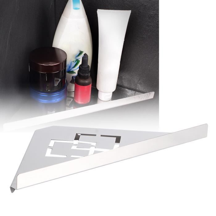 YWBL-WH - Étagère Coin Douche Acier Inoxydable 304 - Support Perçage Ou Collage - Capacité 10kg - Salle De Bains