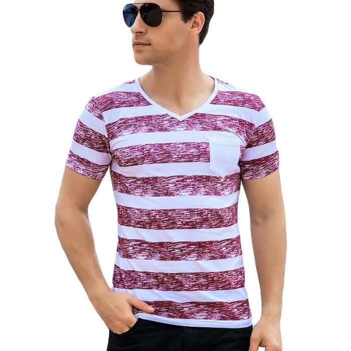 T-shirt Homme Rétro Madcap - Style 70s-90s Rayé, Coupe Slim, 100% Coton