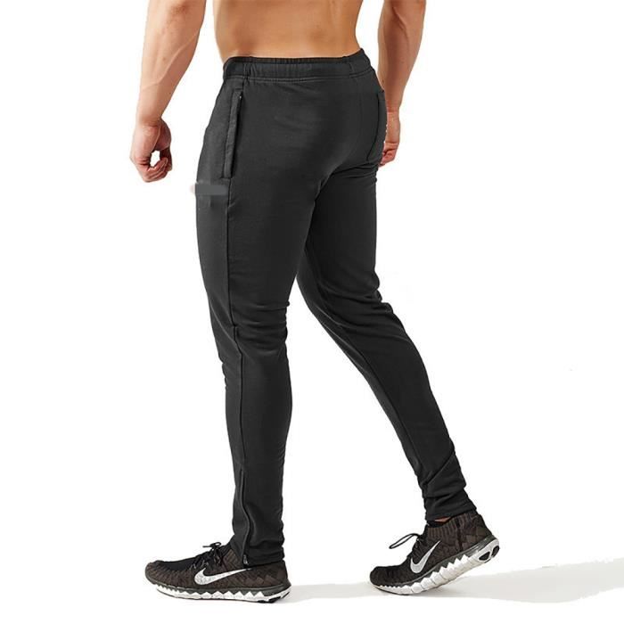Pantalon collant Cotton de Jogging Couleur unie Homme Pantalon Chino de  Sport taille élastique taille moyenne