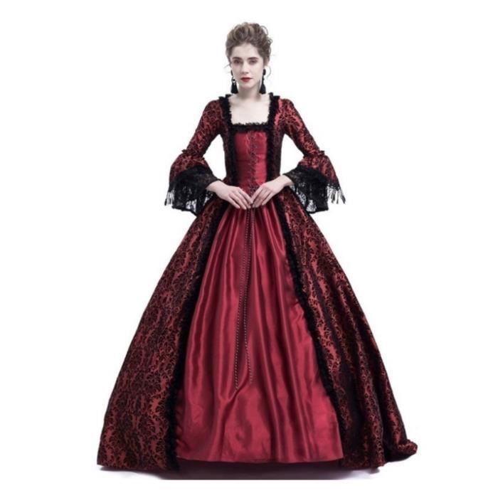 Robe Soirée Gothique Victorienne – Style Médiéval élégant Pour Femme (manches évasées)