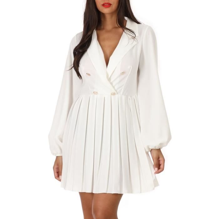robe plissee blanche
