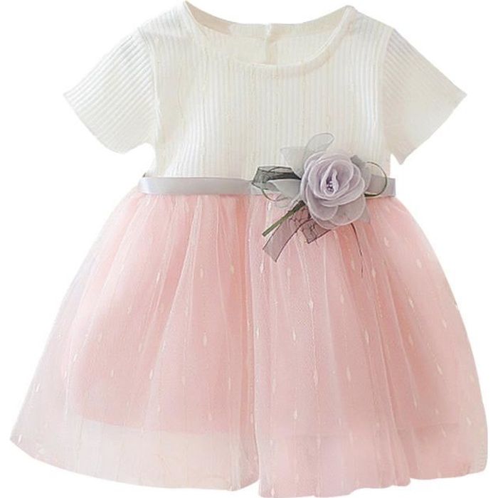 Iefiel Bebe Fille Tutu Robe De Soiree Ceremonie Nouveau Ne Florale Robe De Princesse Ete Anniversaire Fete Mariee 0 12 Mois Blanc Cdiscount Pret A Porter