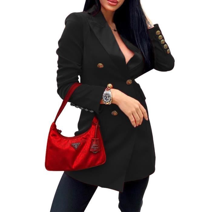 Veste Blazer Femme à Un Bouton - Costume Formel Bureau Avec Poches - Élégante Et Confortable