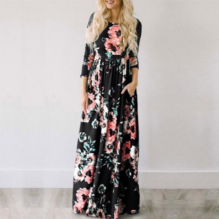 Robe D'été Fleurie Noir Et Blanc - Taille UK 8 (S) - Sans Manches - Occasion Très Bon état