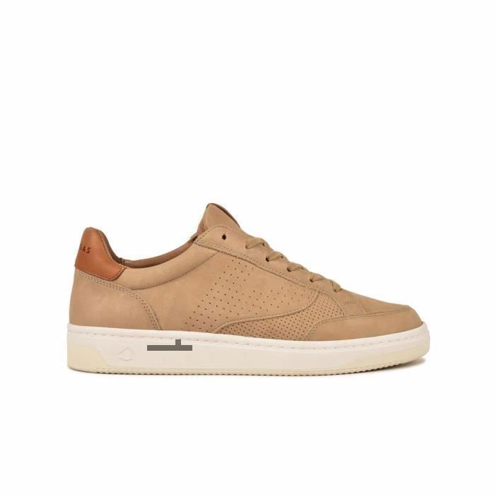 Pataugas Baskets Homme Pataugas Basalt/N H2H - Beige - Cuir - Lacets - Semelle en Caoutchouc Naturel