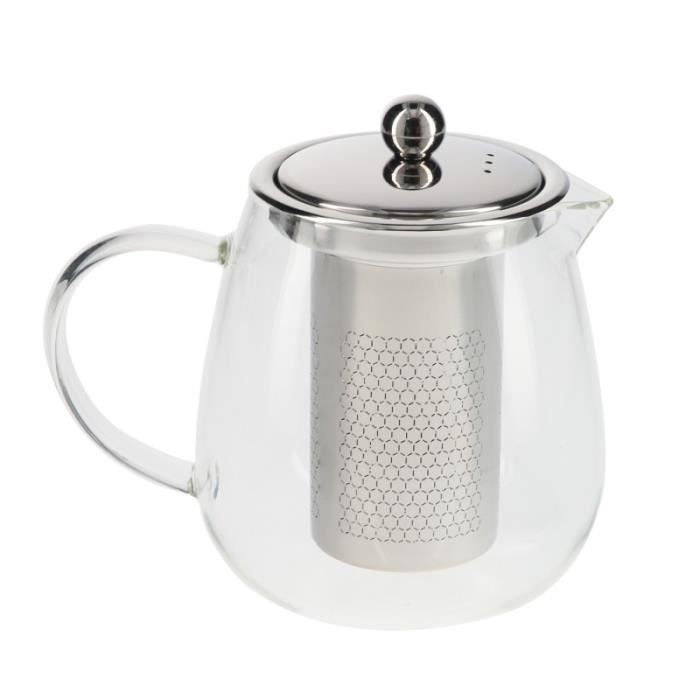 Théière Avec Infuseur Théière En Verre NERTHUS FIH 564 - Verre Borosilicate Avec Infuseur Inox - Résistante à La Chaleur Théière Avec Infuseur Inox