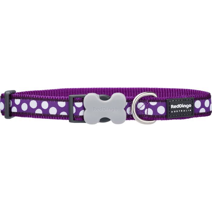 Comparer les prix de Collier chien Red Dingo Fantaisie violet pois blanc Taille : T1 - RED DINGO