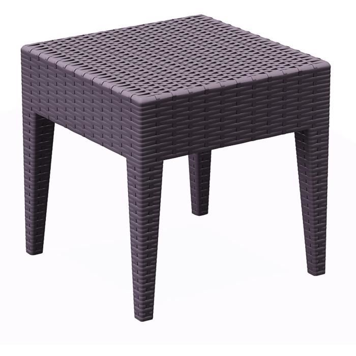 table basse de jardin - resol - ipanema - carré - marron - protection uv