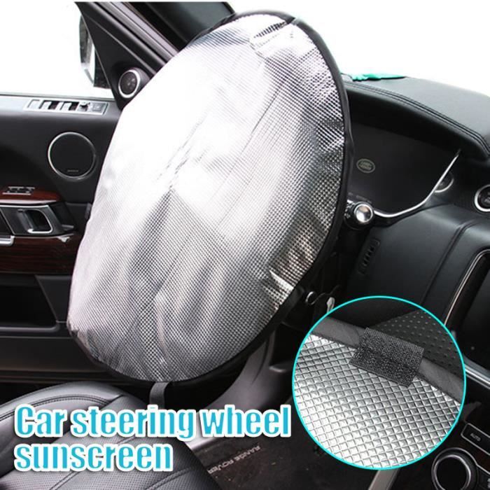 housse de volant-chaleur-voiture 50x44cm argent volant solaire WALSER Protection thermique de volant housse de volant-été 