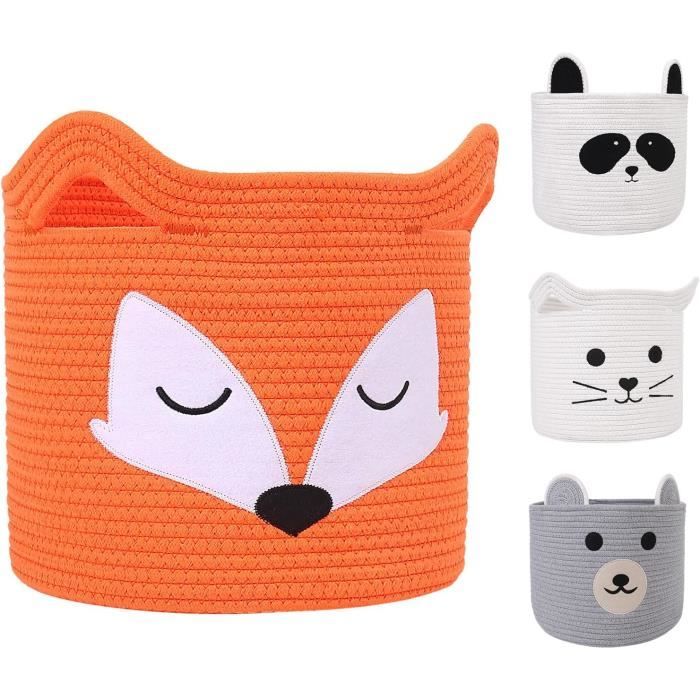 Panier Rangement Jouets En Coton - Grand Coffre Lavable, Structure Rigide - Pour Chambre Enfant, Peluches, Linge Bébé