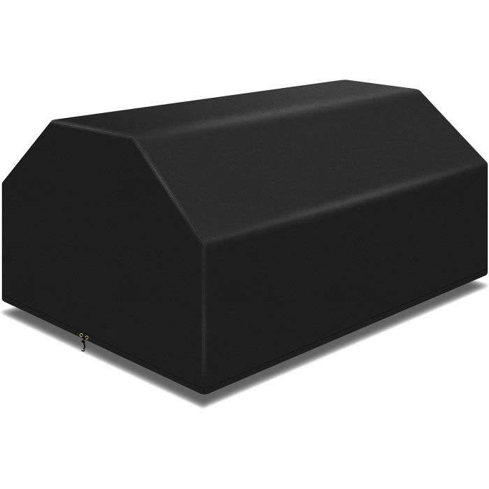 SINBLUE Housse De Table De Pique-Nique 420D Oxford Noire Impermeable Anti-UV 190x160x80 Cm Pour Bancs Et Chaises Extérieures
