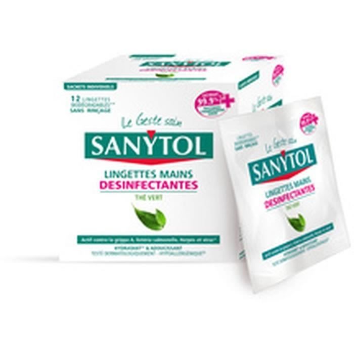 Lot De 10 Sanytol Lingettes Mains Desinfectantes Au The Vert 12 Lingettes Cdiscount Puericulture Eveil Bebe