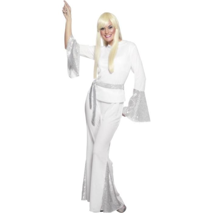 Déguisement disco femme - SMIFFY'S - Taille 36/38 - Blanc et gris à  paillettes argentées - Cdiscount Jeux - Jouets