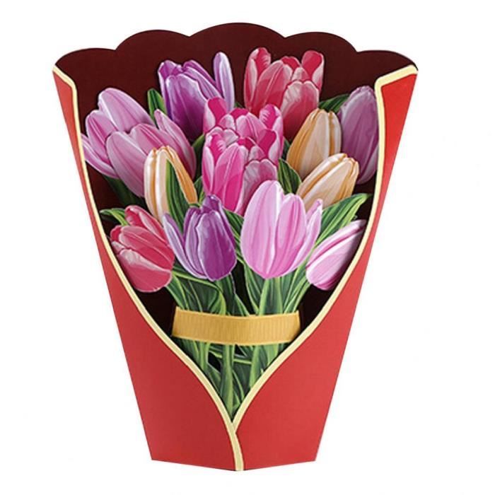 Carte De Bouquet De Fleur De Tulipe Carte De Mariage A La Main Pour La Saint Valentin Salut Anniversaire Merci Votre Sympathie Toute Cdiscount Beaux Arts Et Loisirs Creatifs