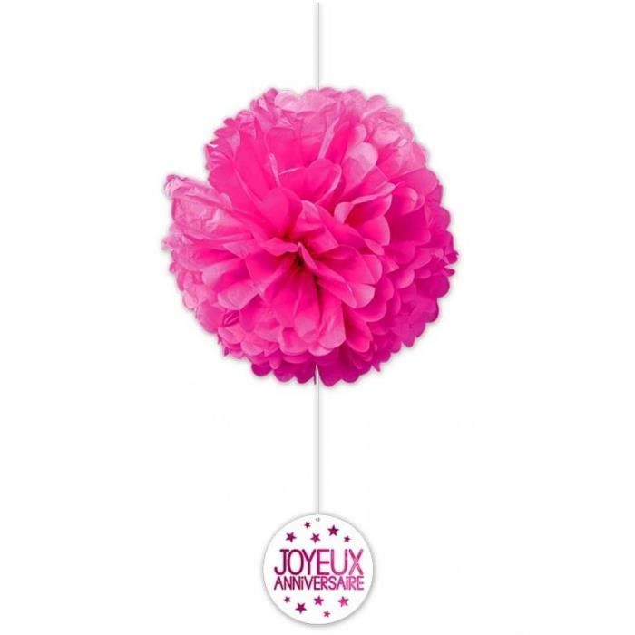 Decoration De Salle Anniversaire A Suspendre Avec 2 Boules Soies En Rose Fuchsia X1 R Fds Cdiscount Maison