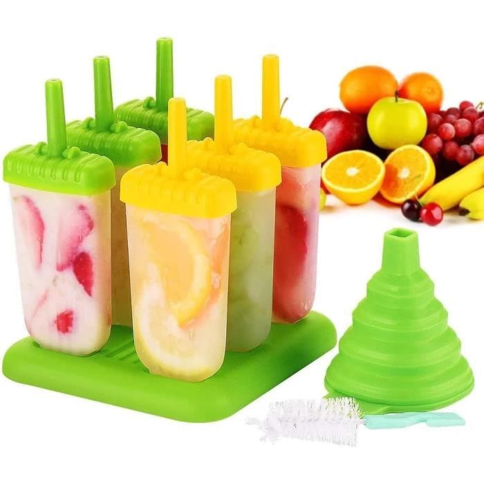 Lot De 12 Moules à Glace Silicone Sans BPA - Sucettes Glacées Réutilisables