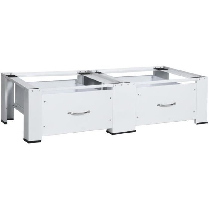 VidaXL Socle double pour lave-linge et sèche-linge avec tiroirs Blanc
