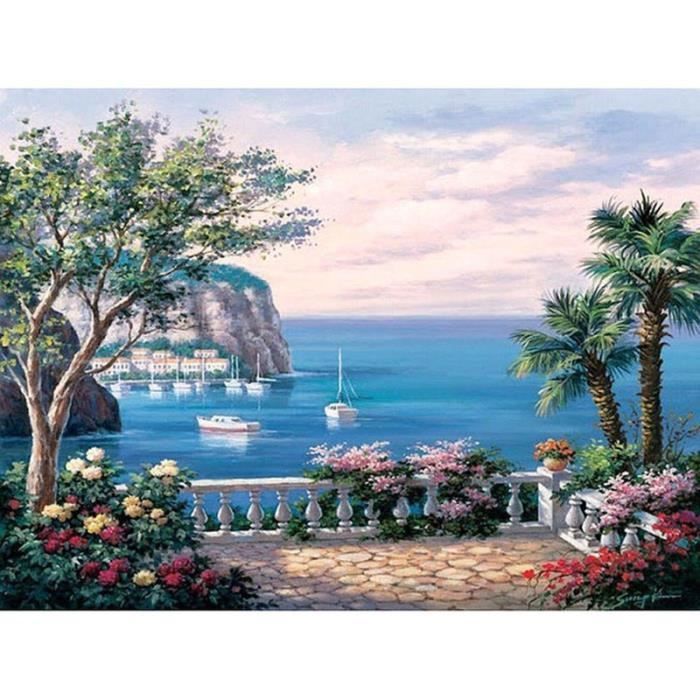 Brushme Kit de peinture par numéros Bouquet de fleurs sauvages Peinture par numéros 40 x 50 cm avec cadre cadre avec pinceau et peintures acryliques Cadeau et décoration
