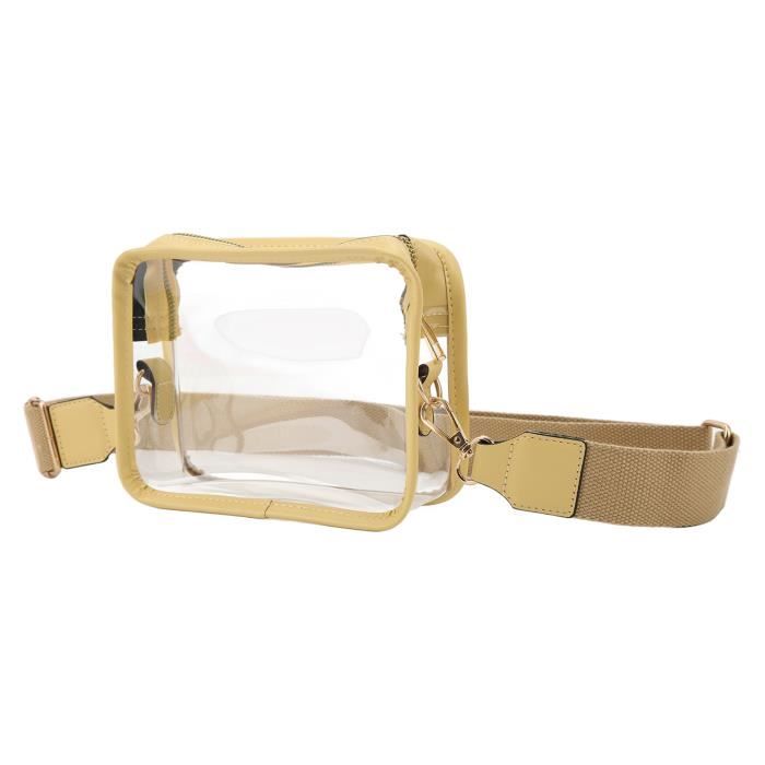 Sac à bandoulière Transparent en PVC pour femmes, petit sac à main avec chaîne épaisse en strass, fourre-tout de plage d'été en gelée à la mode  1524