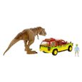 Jurassic World Legacy - T-Rex Voiture (1 dinosaure + 1 figurine)-1