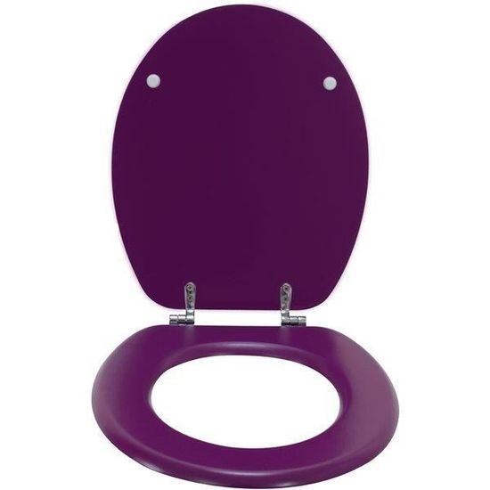 Abattant de Toilette Violet en Bois compresse MDF charnieres Metal Siege WC Standard Arvix