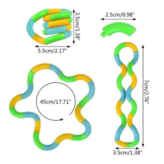Jouet de décompression - Tangle - Main Fidget Toy - Blanc - Pour enfants - 3 ans et plus - Jeux - Jouets