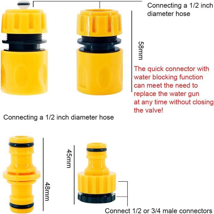 HQMPC Lot De 20 Connecteurs Rapides En Plastique Pour Tuyau D'arrosage