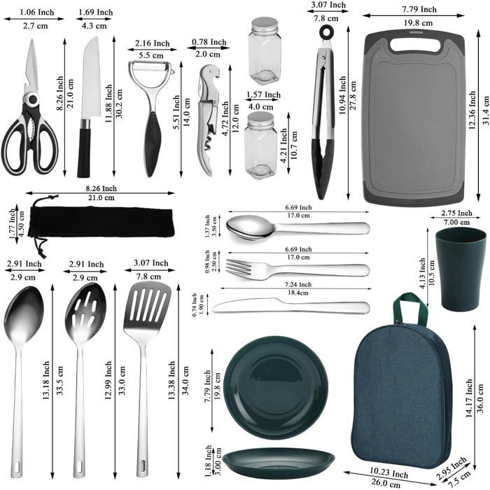 HOMQUEN Essentiels de Camping équipement de Camping, ustensiles de