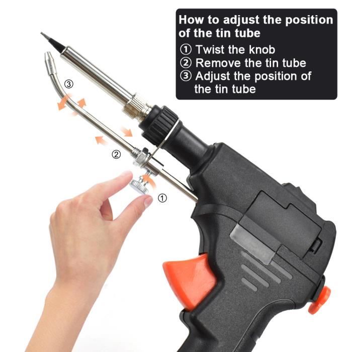 Pistolet à Souder 60W Avec étain Et Accessoires - Soudage Automatique à Une Main, Chauffage Rapide, 220V - 11
