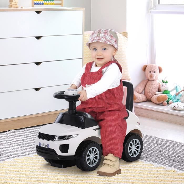HOMCOM Porteur enfant voiture enfant 1-3 ans coffre klaxon 70L x 28,5l x  37H cm pas cher 