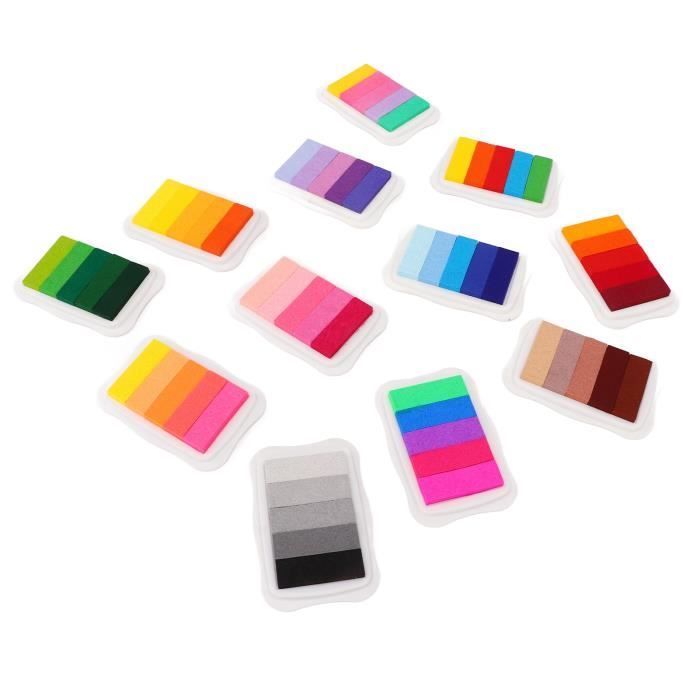 DazSpirit Tampons Encreurs, 8 Couleurs Tampons Encreurs D'empreintes Digitales Partenaire Bricolage Lavable Pour Kid Imagination