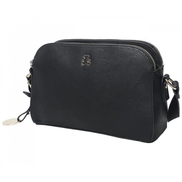 Sac bandoulière LULU CASTAGNETTE ORSO TU Noir Synthétique Peut  contenir un format A4