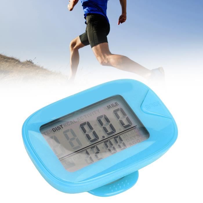 Podomètre 3D Numérique – Compteur De Pas Portable, écran LCD, 20 G, Pour Marche, Course, Randonnée, Noir/blanc/bleu/rouge