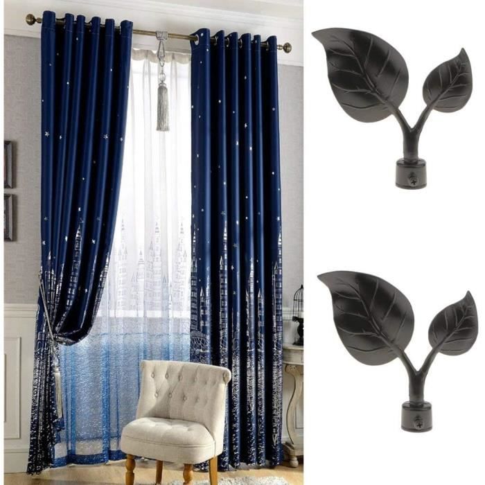 Lot De 2 Embouts Tringle à Rideaux Inzopo - Alliage Aluminium, Ø28mm, Blanc, Déco Maison